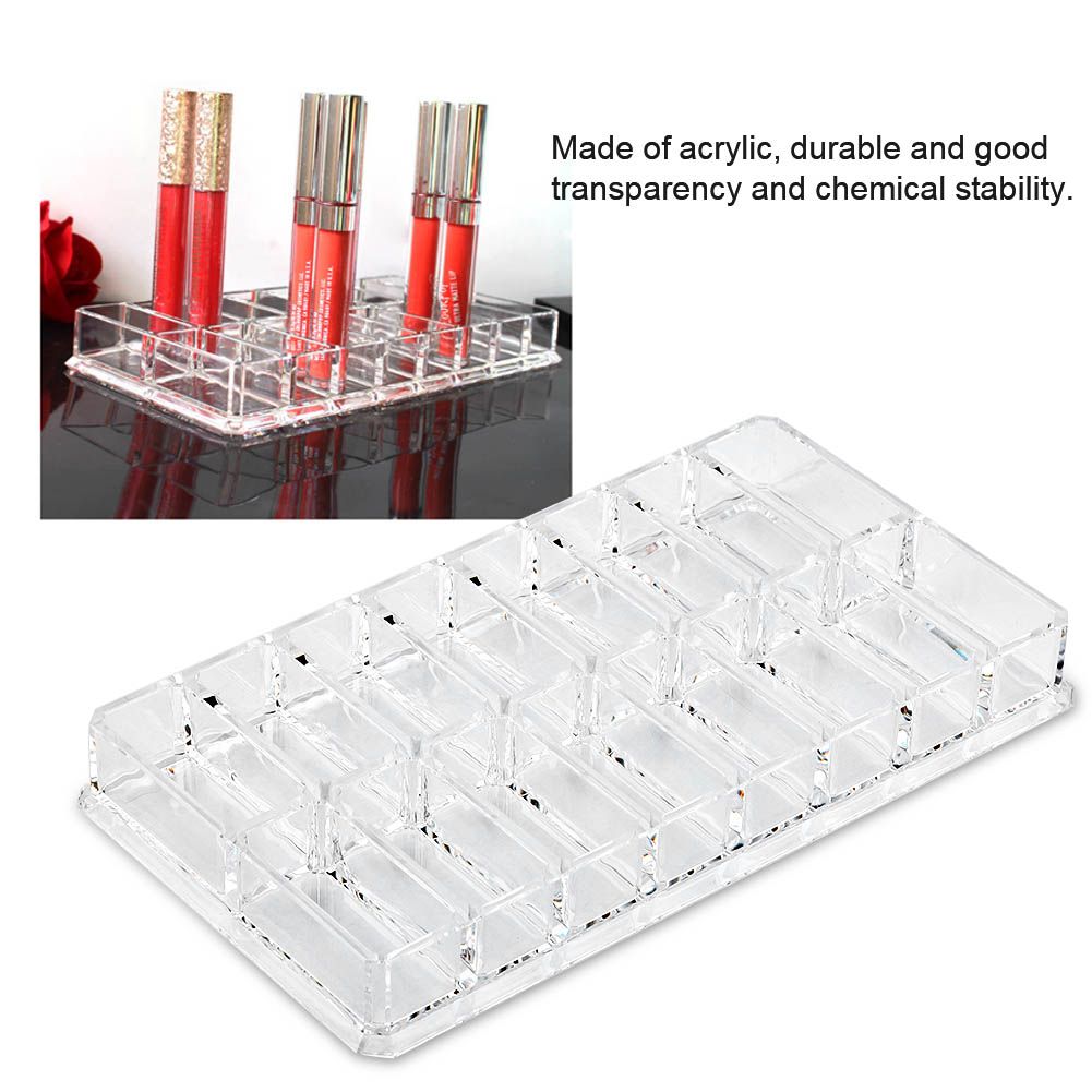 16 Grid Transparent Acrylic Larger Compact Organizer Power Eyebrow Powder Holder Store Box