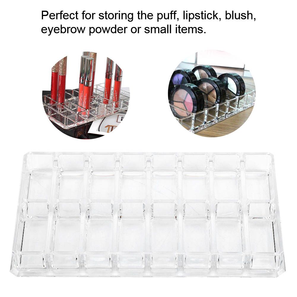16 Grid Transparent Acrylic Larger Compact Organizer Power Eyebrow Powder Holder Store Box