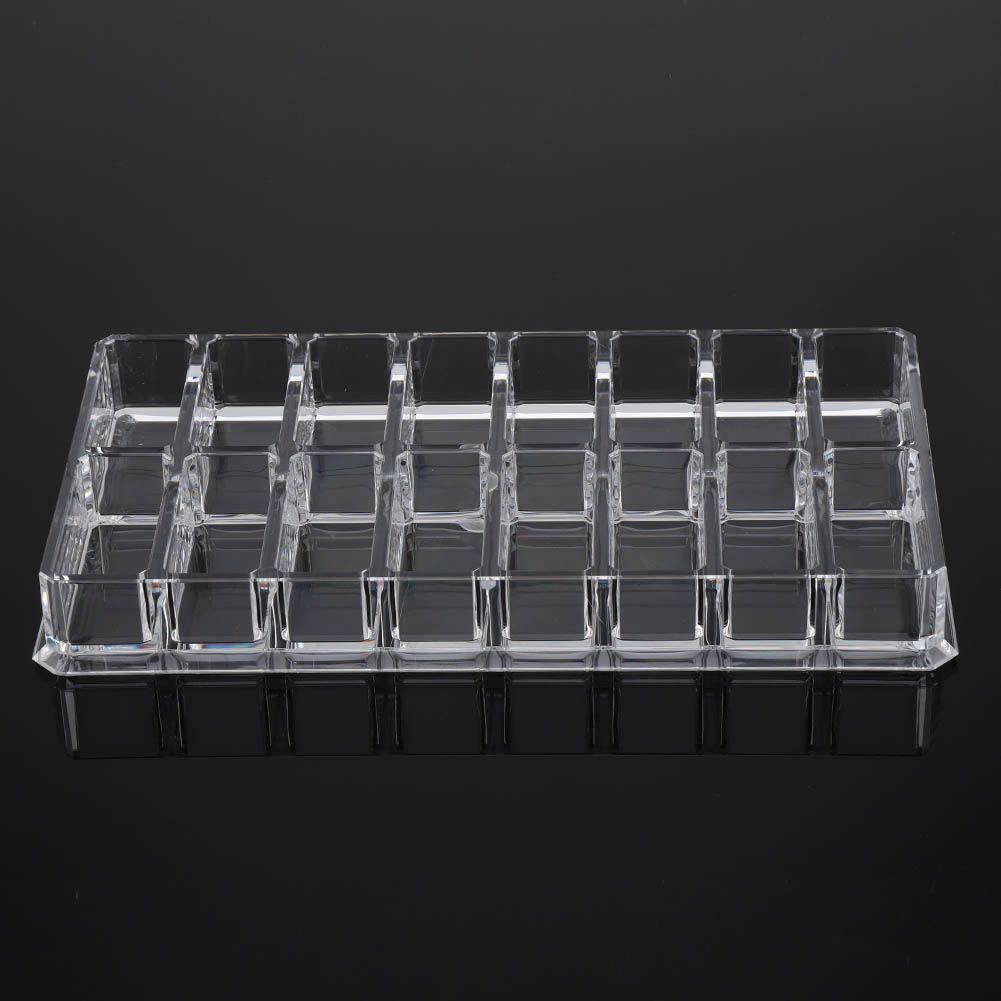 16 Grid Transparent Acrylic Larger Compact Organizer Power Eyebrow Powder Holder Store Box