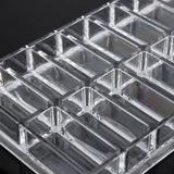 16 Grid Transparent Acrylic Larger Compact Organizer Power Eyebrow Powder Holder Store Box