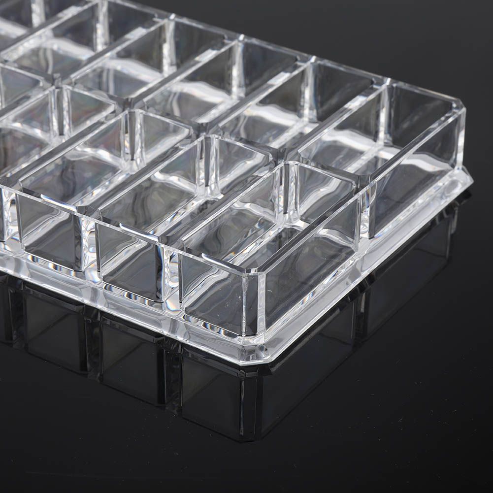 16 Grid Transparent Acrylic Larger Compact Organizer Power Eyebrow Powder Holder Store Box