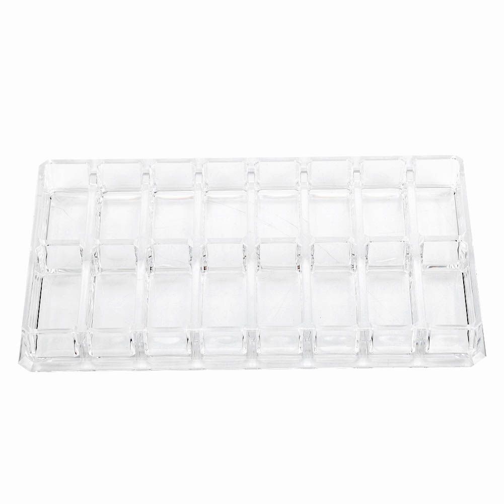 16 Grid Transparent Acrylic Larger Compact Organizer Power Eyebrow Powder Holder Store Box