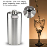 4L Mini Stainless Steel Beer Barrel with Spiral Cover Lid Practical Home Hotel Supplies - 45-Degree Angle