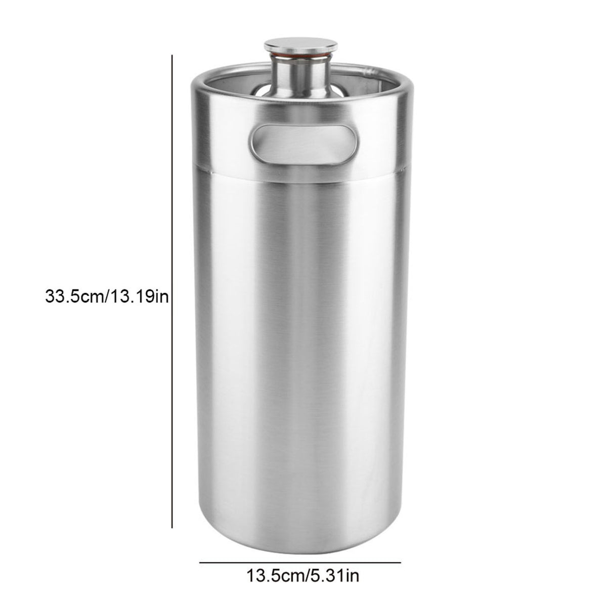 4L Mini Stainless Steel Beer Barrel with Spiral Cover Lid Practical Home Hotel Supplies
