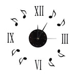Musical Note Wall Clock with Vinyl CD Dial Plate and 3D Roman Numerals for Home Decor