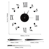 Musical Note Wall Clock with Vinyl CD Dial Plate and 3D Roman Numerals for Home Decor