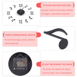Musical Note Wall Clock with Vinyl CD Dial Plate and 3D Roman Numerals for Home Decor - Top-Down View