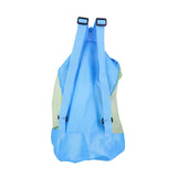 Portable Children Kids Mesh Drawstring Backpack Outdoor Beach Shell Toy Storage Bag (Blue) - Low Angle