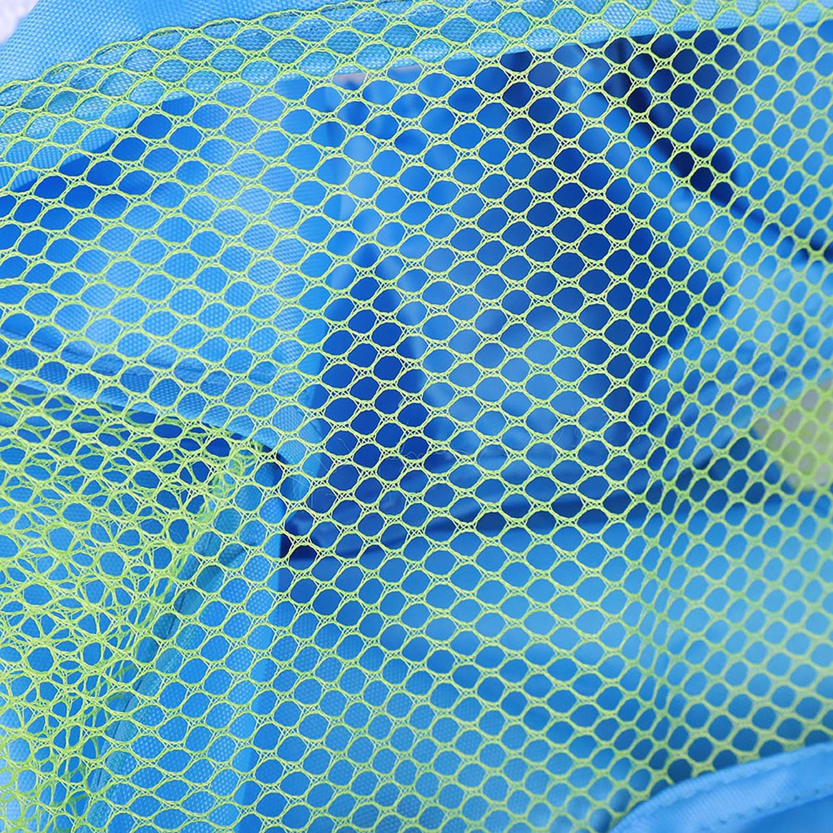 Portable Children Kids Mesh Drawstring Backpack Outdoor Beach Shell Toy Storage Bag (Blue)