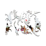 Dinosaur Novel Wall Stickers Bedroom Living Room Backdrop Wall Decoration(Silver)