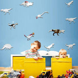 Dinosaur Novel Wall Stickers Bedroom Living Room Backdrop Wall Decoration(Silver) - Front View
