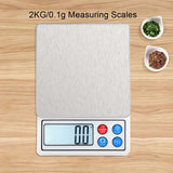 2KG/0.1g Portable Mini Digital Scales Electronic Balance High Precision for Measuring