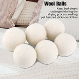 6Pcs 6cm Natural Wool Balls Water Absorption Eliminates Static Laundry Replacement - Side View