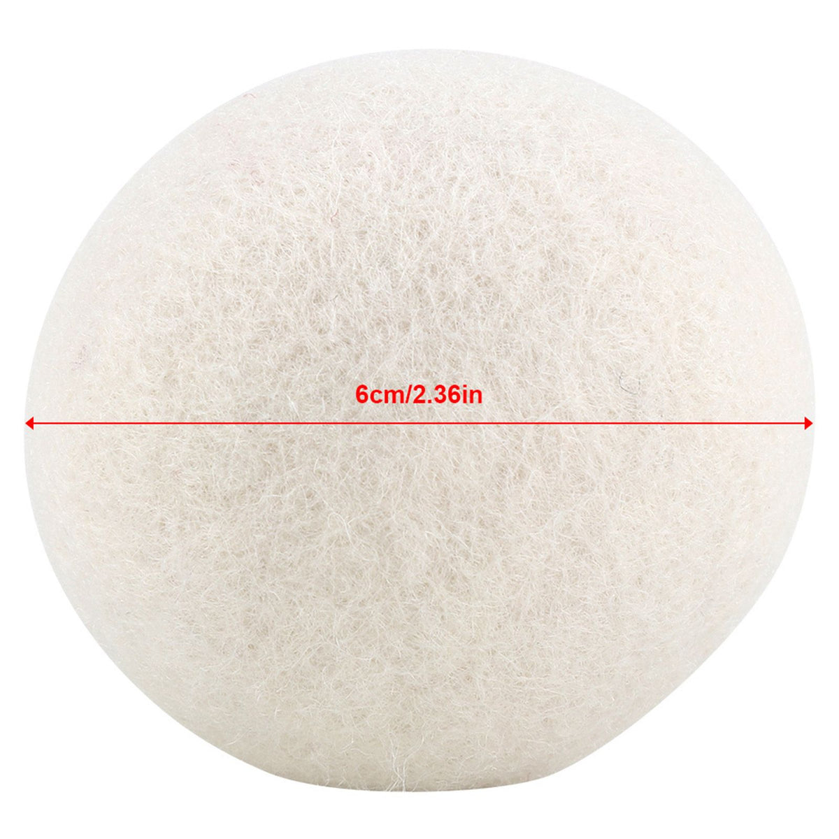 6Pcs 6cm Natural Wool Balls Water Absorption Eliminates Static Laundry Replacement