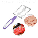 Stainless Steel Luncheon Meat Cutter Ham Fruit Tomato Kitchen Soft Food Cutting Tool (Purple)