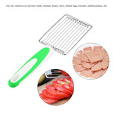 Stainless Steel Luncheon Meat Cutter Ham Fruit Tomato Kitchen Soft Food Cutting Tool (Green) - Side View