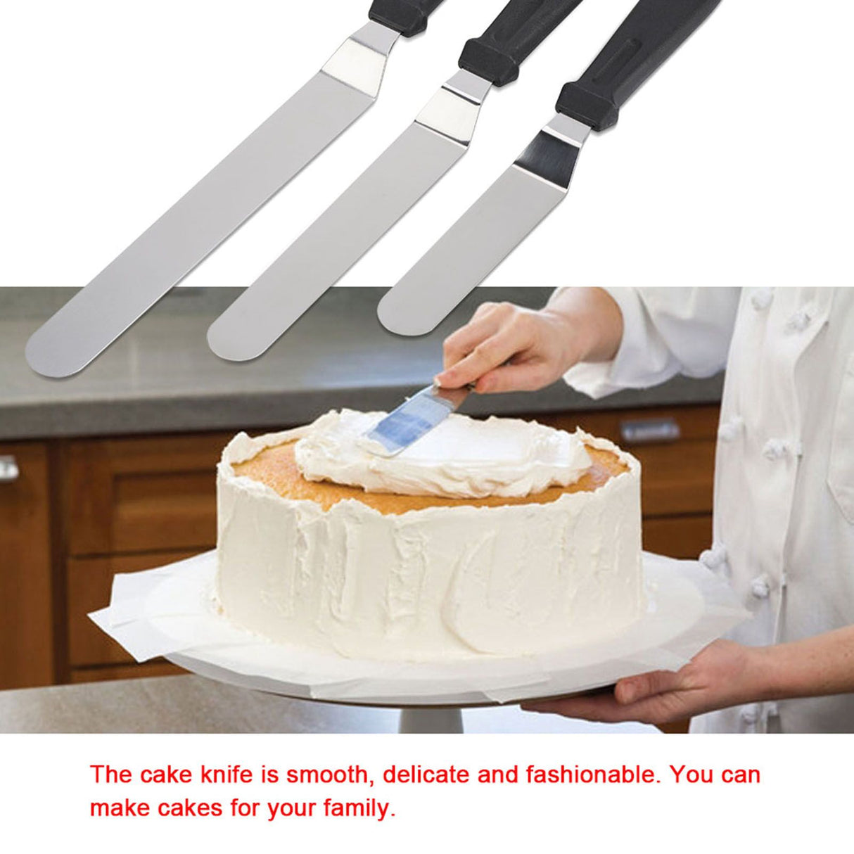 3pcs/ Set Stainless Steel Cake Knife for Decoration Professional Tool Kitchen Spatula