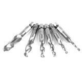 6pcs M3-M10 High Speed Steel Hex Shank Combination Screw Tap Drill Bit Set (HSS4341) - Side View