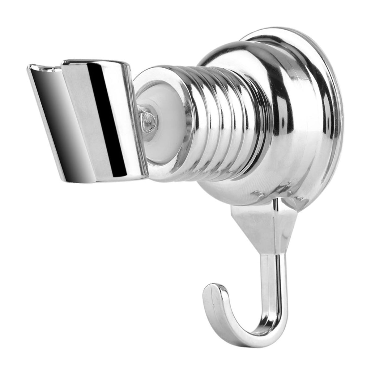 Strong Suction Cup Adjustable Shower Head Holder with Towel Hook Bathroom Wall Mount Bracket