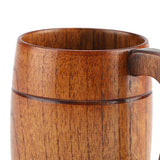 Natural Wooden Beer Cup Retro Big Capacity Tea Water Classic Wood Drinking Mug with Handle - Extra Image