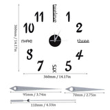 Wall Sticker digital clock stickers Wall Clock DIY 3D Decorative Wall Clock for Home Black - Front View