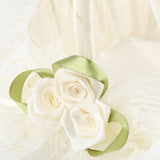 Romantic Lace Flower Girl Basket Bamboo Satin Bowknot Bridal Baskets for Wedding Party Decor - Extra Image