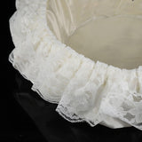 Romantic Lace Flower Girl Basket Bamboo Satin Bowknot Bridal Baskets for Wedding Party Decor