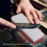 3000# 8000# Grit Double Sides Kitchen Sharpening Stone Knife Sharpener Tool Whetstone - Low Angle