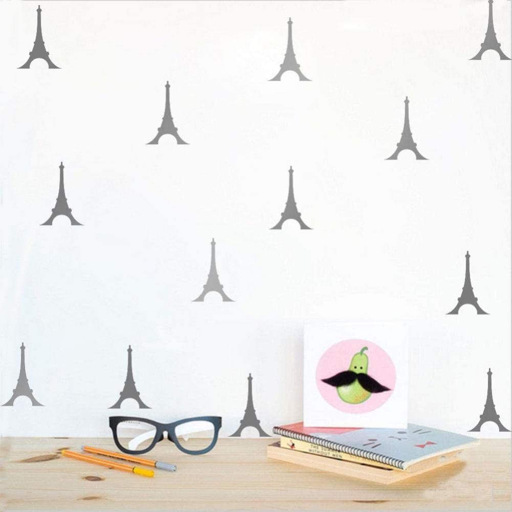 Towers Pattern Vinyl Wall Sticker DIY for Children Room Bedroom Home Art Decor(Silver)