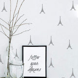 Towers Pattern Vinyl Wall Sticker DIY for Children Room Bedroom Home Art Decor(Silver) - Top-Down View