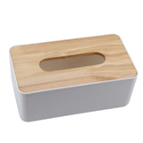 Removable Pine Cover PP Tissue Box Holder Organizer for Home Car Office (Rectangle) - Front View