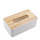 Removable Pine Cover PP Tissue Box Holder Organizer for Home Car Office (Rectangle) - Rear View