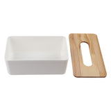 Removable Pine Cover PP Tissue Box Holder Organizer for Home Car Office (Rectangle)