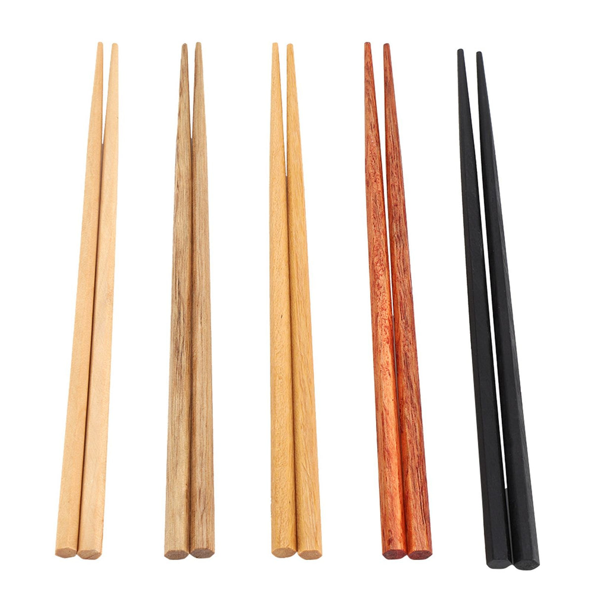 5Pcs Multicolored Natural Logs Wooden Paint Handmade Reusable Chopsticks with Gift Box