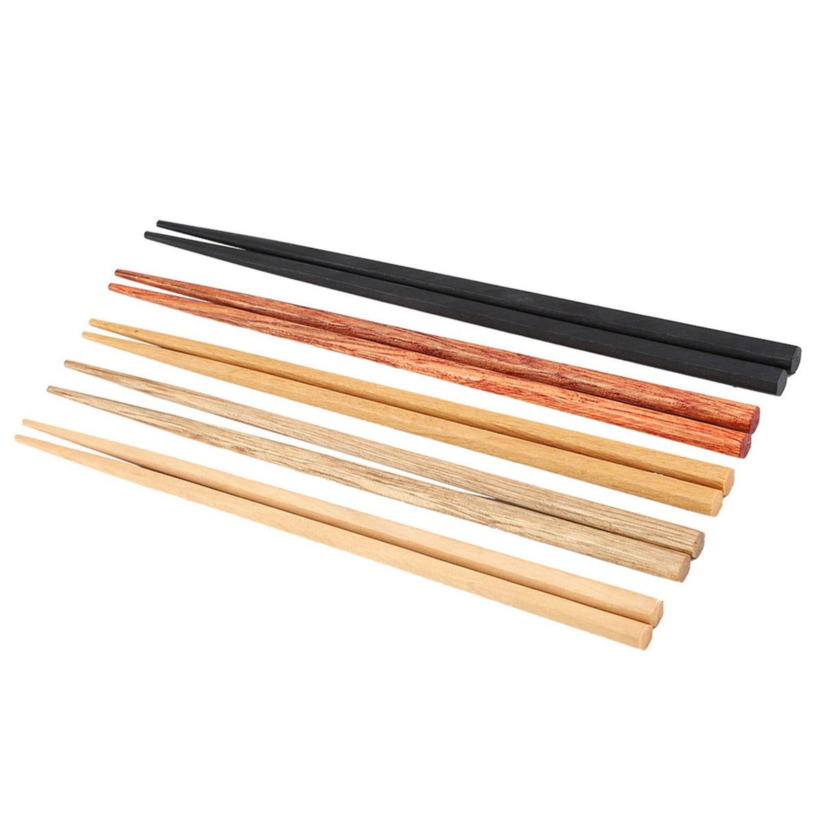 5Pcs Multicolored Natural Logs Wooden Paint Handmade Reusable Chopsticks with Gift Box