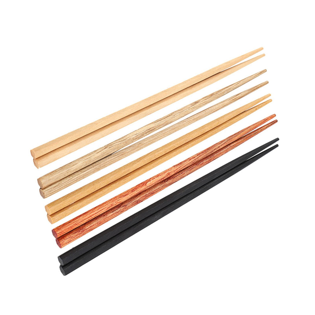 5Pcs Multicolored Natural Logs Wooden Paint Handmade Reusable Chopsticks with Gift Box