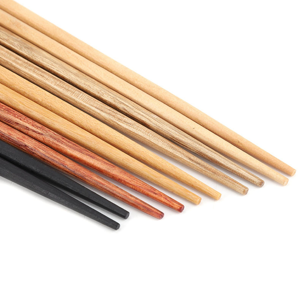 5Pcs Multicolored Natural Logs Wooden Paint Handmade Reusable Chopsticks with Gift Box