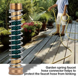 Garden Faucet Extension Hose Connector Spring Coil Kink Protector Irrigation Fitting Accessory - Side View