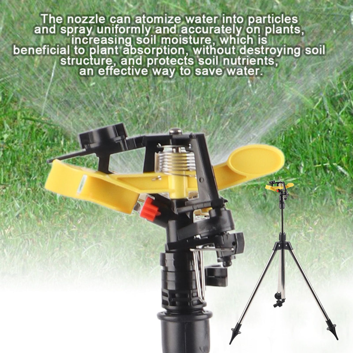 Stainless Steel Tripod Water Irrigation Tool Sprinkler Auto System Garden Lawn Supplies