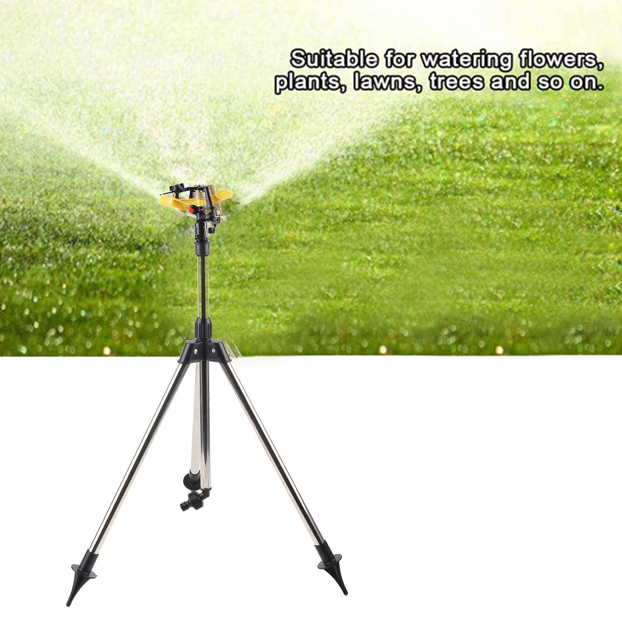 Stainless Steel Tripod Water Irrigation Tool Sprinkler Auto System Garden Lawn Supplies