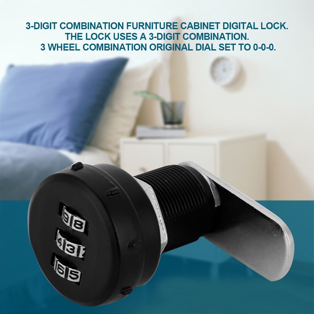 3 Digit Code Combination Cam Cabinet Zinc Alloy Password Security Coded Lock L 24