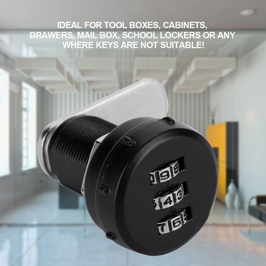 3 Digit Code Combination Cam Cabinet Zinc Alloy Password Security Coded Lock L 24