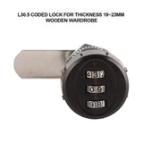 3 Digit Code Combination Cam Cabinet Zinc Alloy Password Security Coded Lock L 30.5