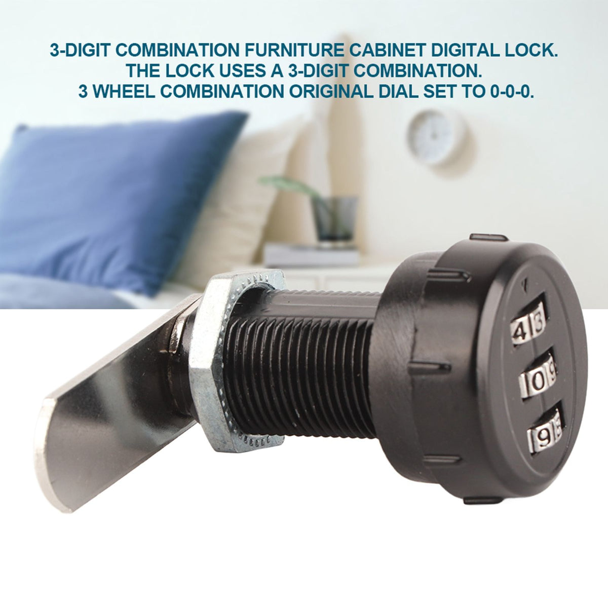 3 Digit Code Combination Cam Cabinet Zinc Alloy Password Security Coded Lock L 30.5