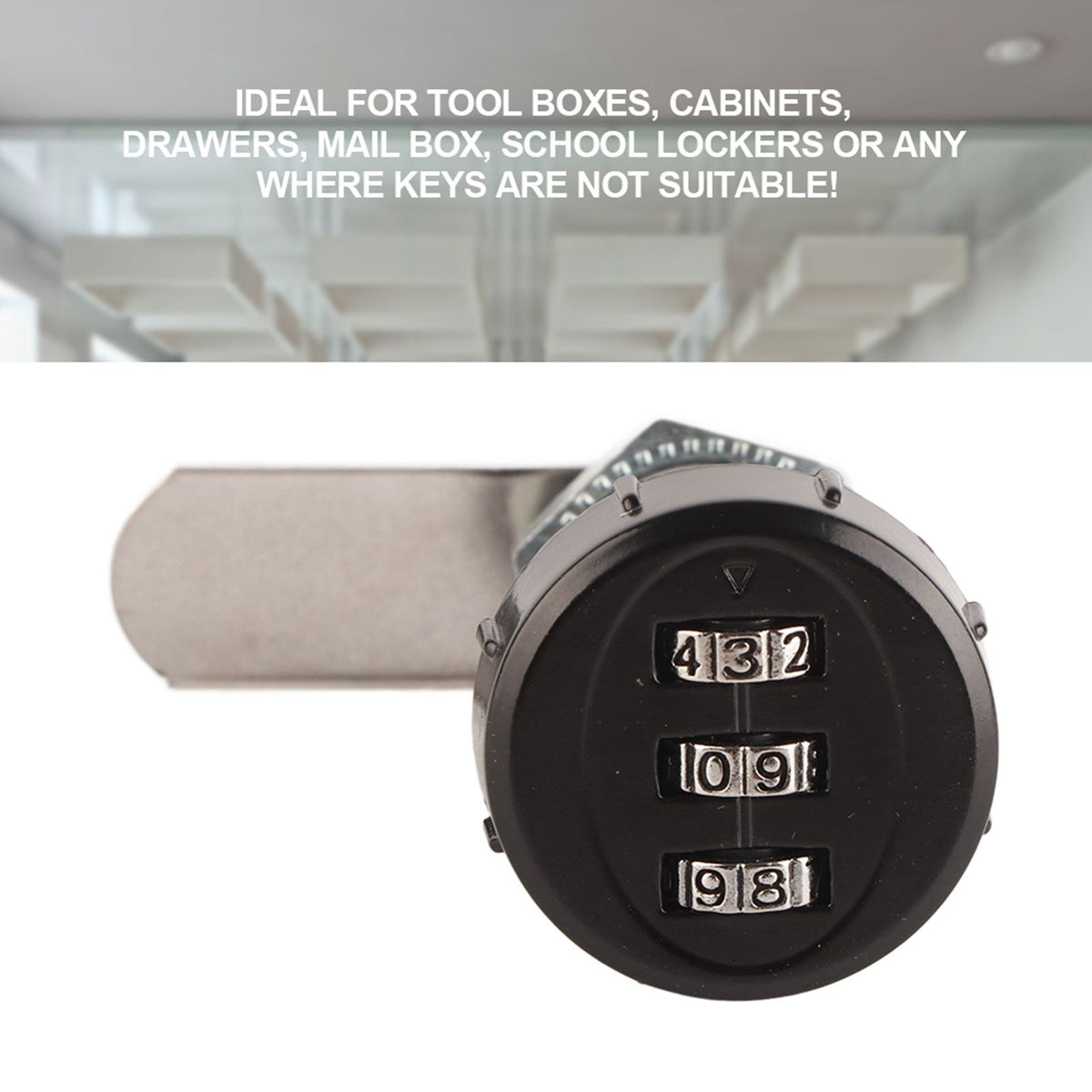 3 Digit Code Combination Cam Cabinet Zinc Alloy Password Security Coded Lock L 30.5