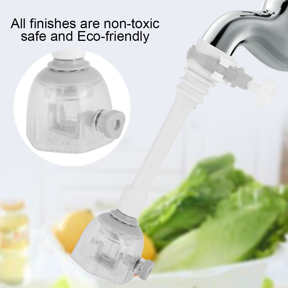Movable Water Saving Extension Faucet Splash proof Kitchen Valve Spray Gray 18cm