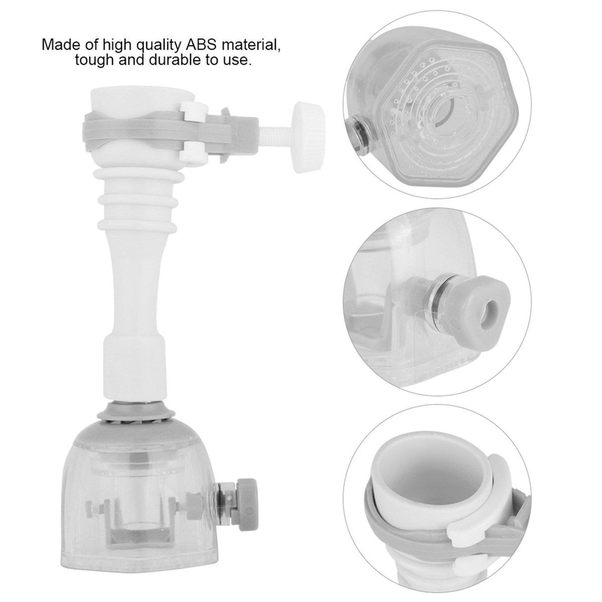Movable Water Saving Extension Faucet Splash proof Kitchen Valve Spray Gray 13cm