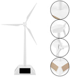 Solar Powered Wind Mill Model Desktop Decor Craft Kids Children Education Learning Toy - Low Angle