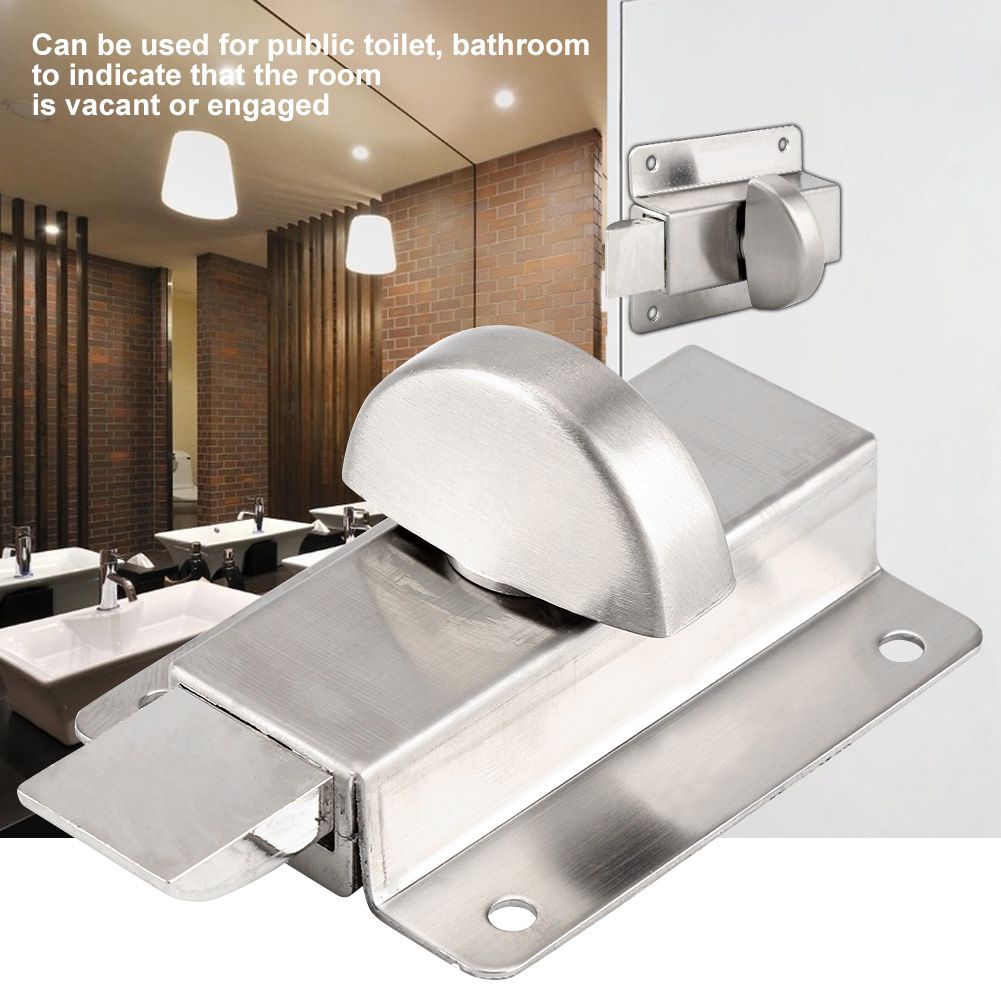 Bathroom Toilet Privacy Bolt Door Lock with Vacant Engaged Indicator and Screw Fittings