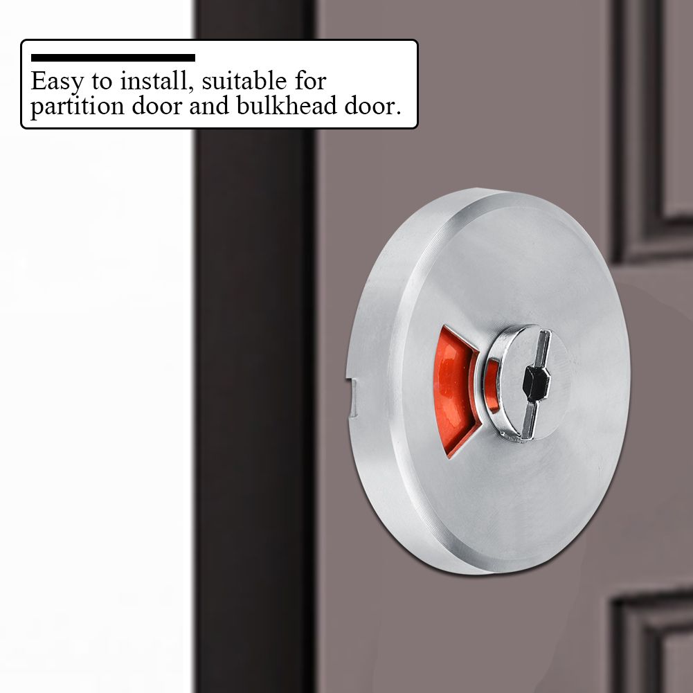 Bathroom Restroom Toilet Privacy Bolt Door Lock with Vacant Engaged Indicator and Screw Fitting